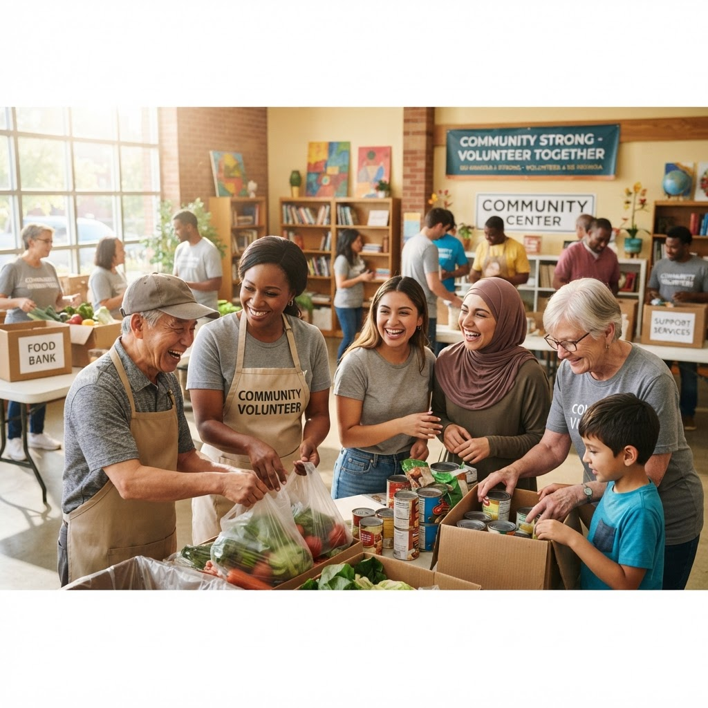 Community volunteers working together